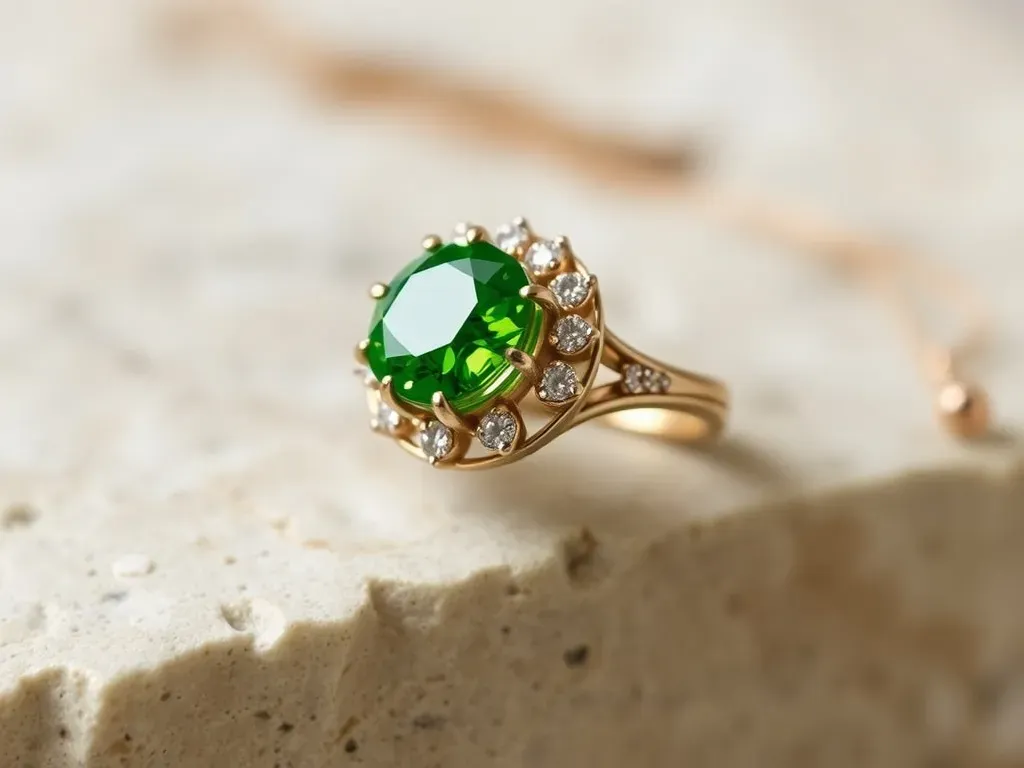 zielone pierścionki zaręczynowe