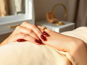 Dłoń z nowoczesnym french manicure w pastelowych kolorach, prezentacja modnych inspiracji na delikatne paznokcie.